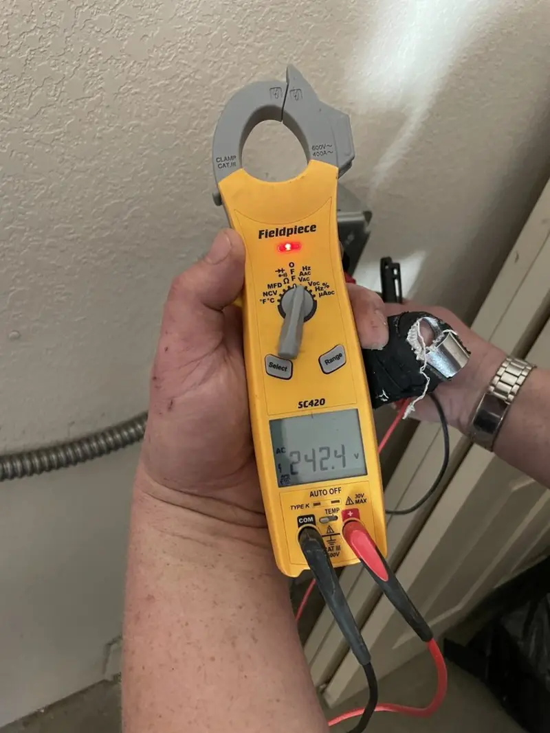 Voltage testing with clamp meter during Hot Tub / Pool Electrical Wiring in Paulsboro